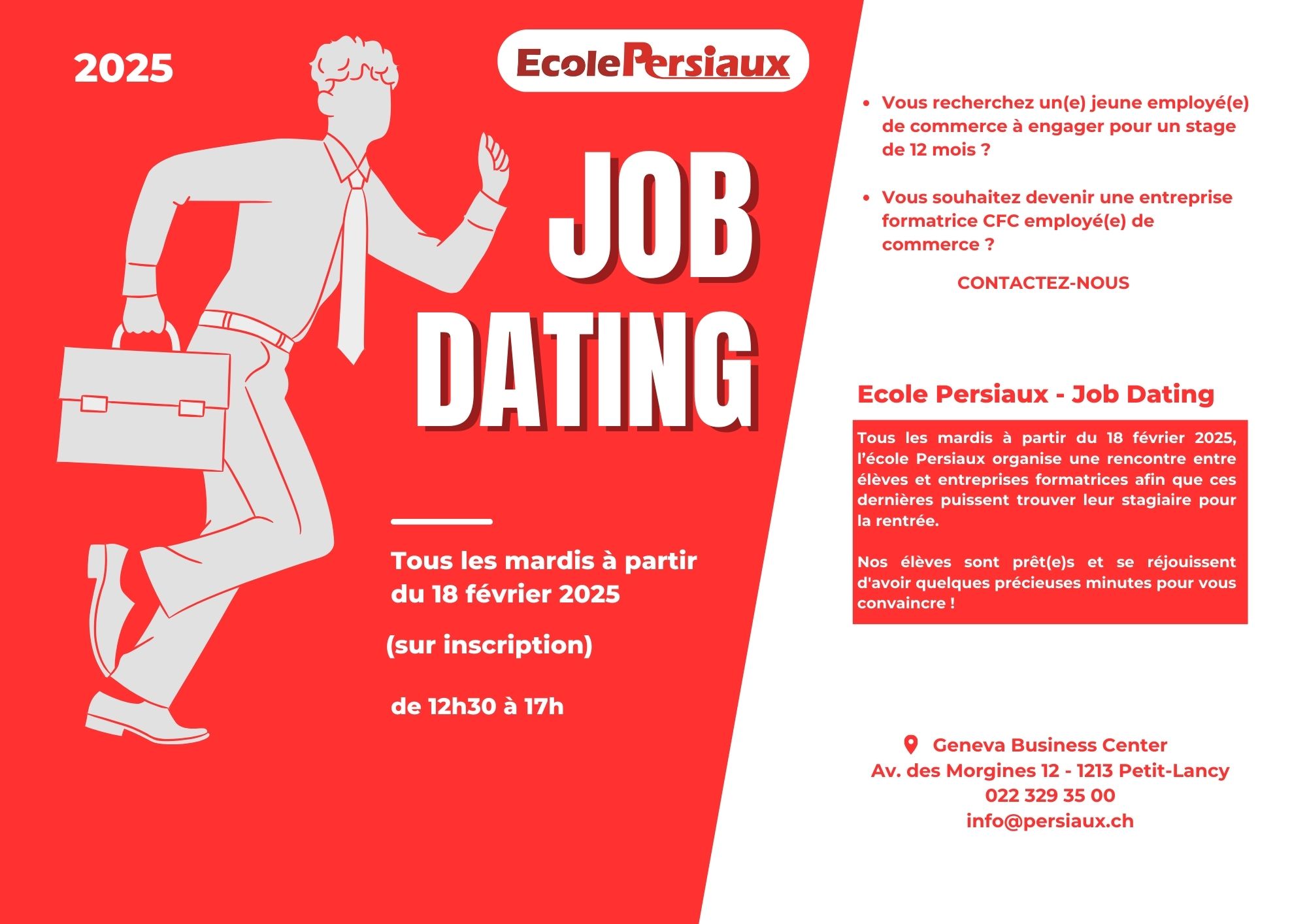 Job Dating 2025 Ecole De Commerce à Genève